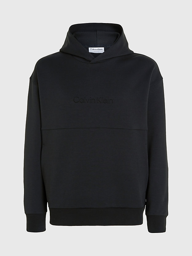 ck black hoodie met verlaagd logo voor heren - calvin klein