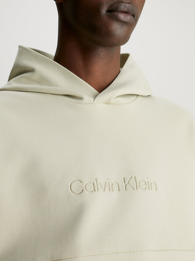 green hoodie met verlaagd logo voor heren - calvin klein