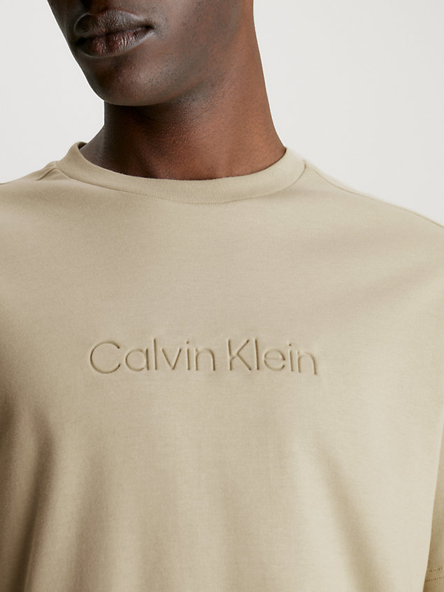 t-shirt avec logo gravé en creux green pour hommes calvin klein
