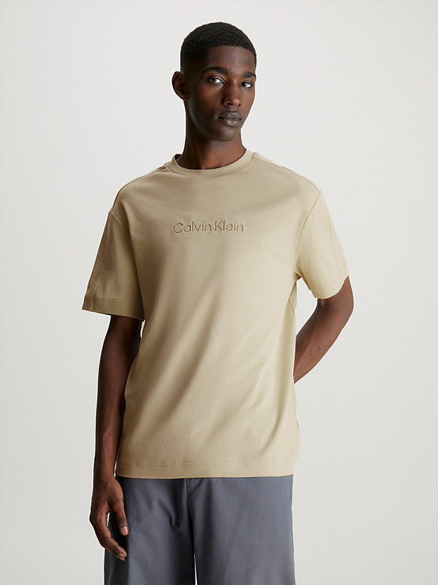 eucalyptus debossed logo t-shirt for men calvin klein