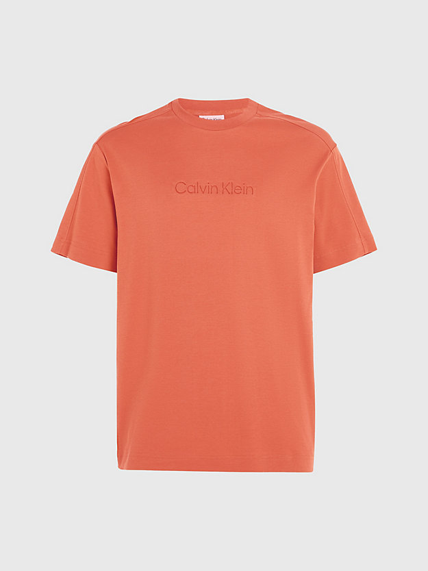 camiseta con logo grabado copper sun de hombre calvin klein