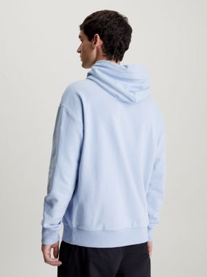 kentucky blue cotton terry hoodie for men calvin klein