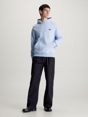 kentucky blue cotton terry hoodie for men calvin klein