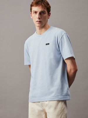 Calvin Klein Contrast Monogram Logo Crewneck T-shirt in Blue for