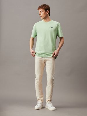 quiet green cotton jersey t-shirt for men calvin klein