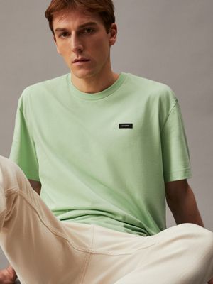 quiet green cotton jersey t-shirt for men calvin klein