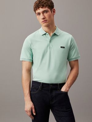 green slim polo shirt for men calvin klein