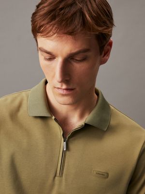 delta green welt zip polo shirt for men calvin klein