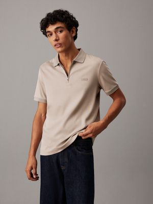 stone welt zip polo shirt for men calvin klein