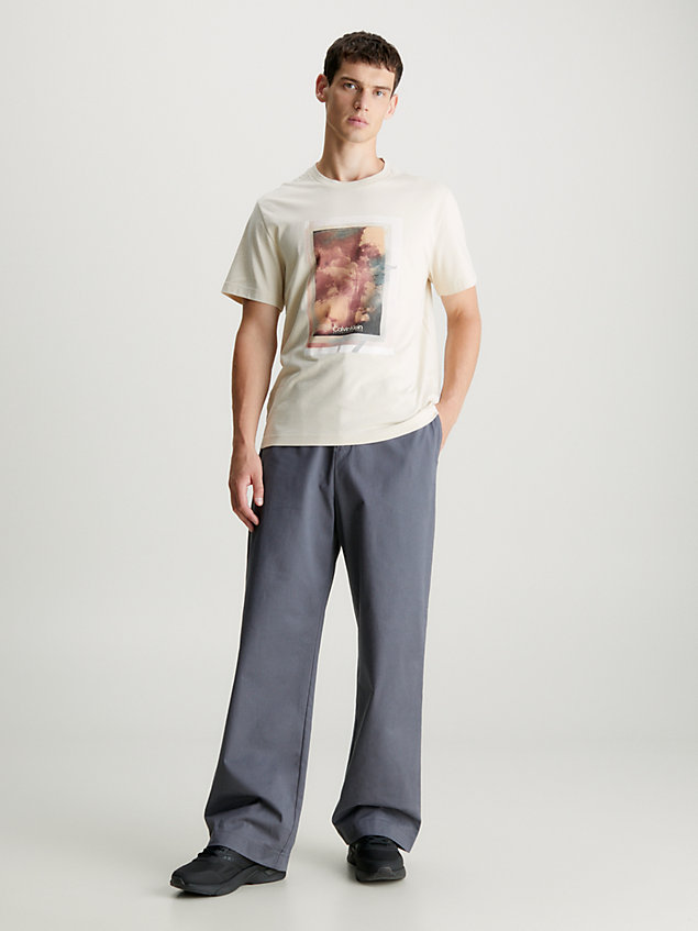 t-shirt con stampa fotografica grey da uomo calvin klein
