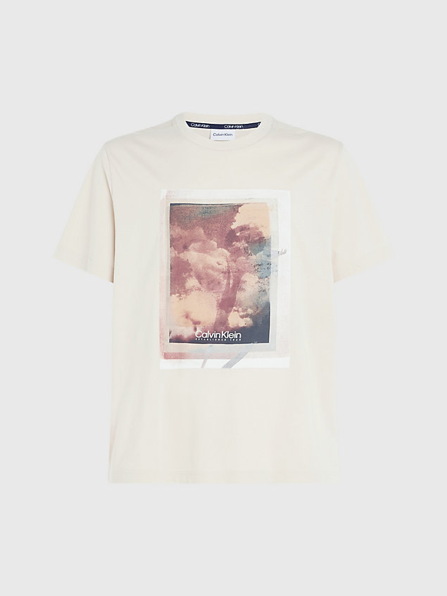 grey photo print t-shirt for men calvin klein
