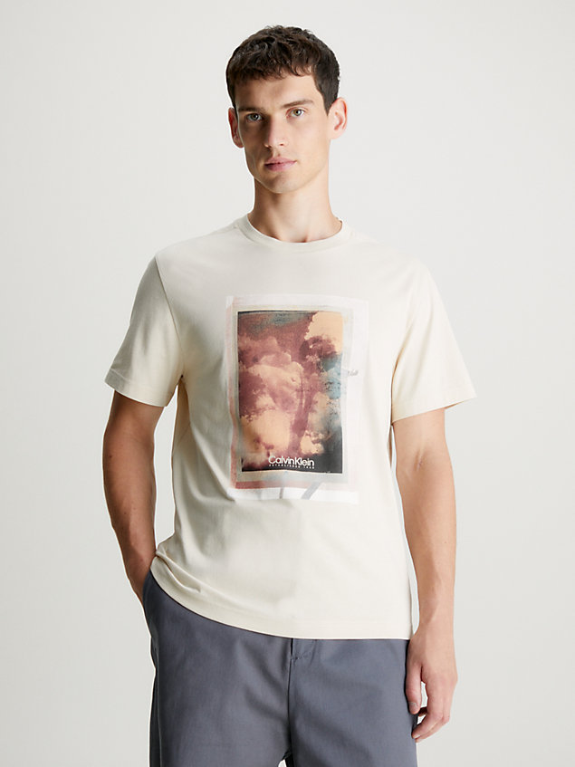 grey t-shirt met fotoprint voor heren - calvin klein