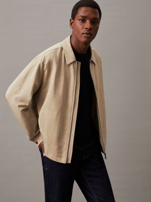 fresh clay linen lyocell jacket for men calvin klein