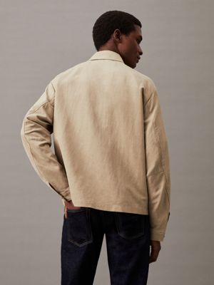 fresh clay linen lyocell jacket for men calvin klein