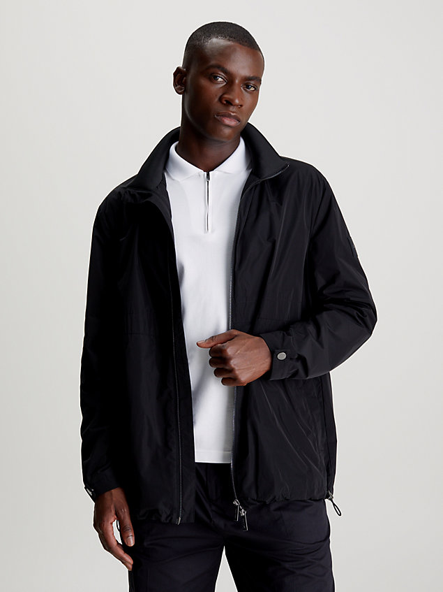 black hooded windcheater jacket for men calvin klein