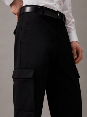 ck black relaxed coolmax cargo trousers for men calvin klein