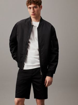 black korte broek van stretch satijn voor heren - calvin klein