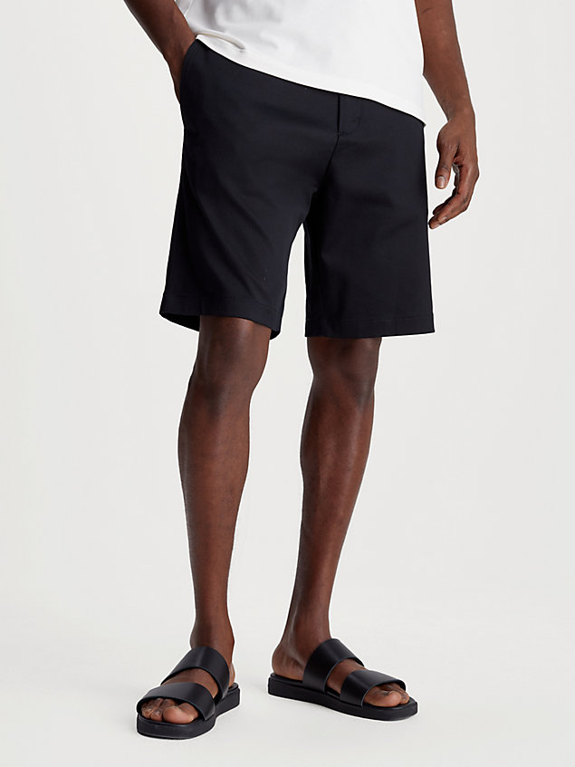 black relaxed coolmax shorts for men calvin klein