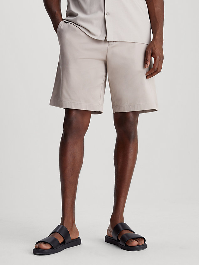 grey relaxed coolmax shorts for men calvin klein