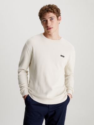 Mens white outlet crew neck jumper