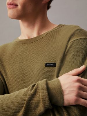 delta green textured jumper for men calvin klein