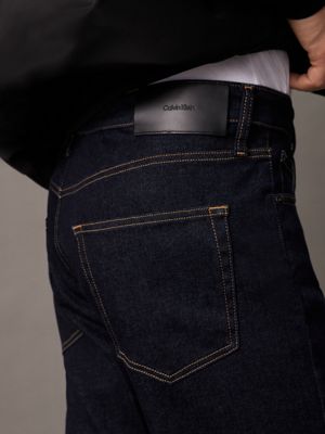 denim dark tapered jeans for men calvin klein