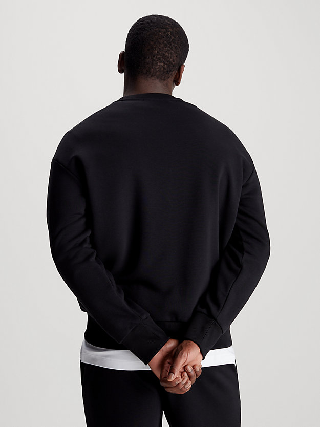 ck black modal fleece sweatshirt for men calvin klein