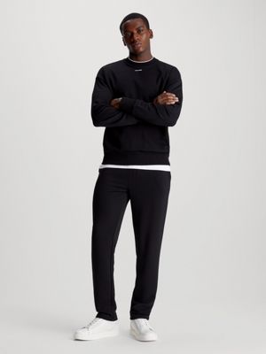 ck black relaxed terry modal sweatshirt for men calvin klein