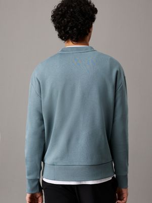 goblin blue relaxed terry modal sweatshirt for men calvin klein