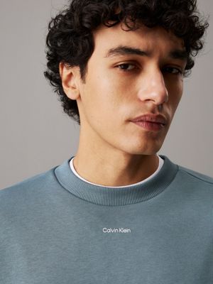 goblin blue relaxed terry modal sweatshirt for men calvin klein