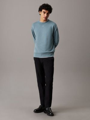 goblin blue relaxed terry modal sweatshirt for men calvin klein