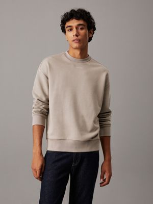 stone relaxed terry modal sweatshirt for men calvin klein