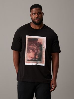 t-shirt grande taille avec imprimé photo black pour hommes calvin klein