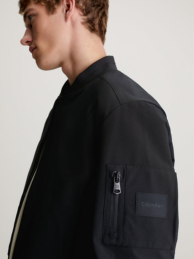 ck black technical stretch bomber jacket for men calvin klein