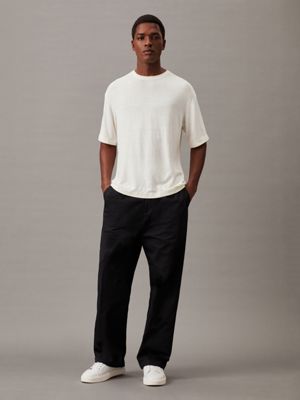 black lässige seacell-hose mit bügelfalte für herren - calvin klein
