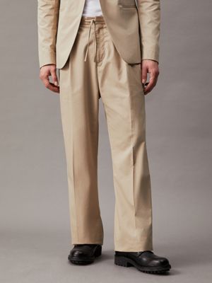 fresh clay relaxed seacell pleated trousers for men calvin klein