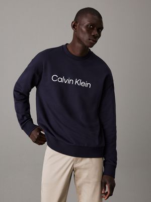 blue logo sweatshirt for men calvin klein