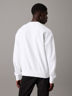 bright white logo sweatshirt for men calvin klein