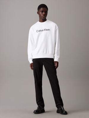 bright white logo sweatshirt for men calvin klein