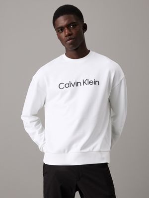 Calvin klein sweatshirt mens white on sale