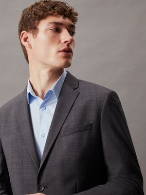 iron gate slim wool melange blazer for men calvin klein