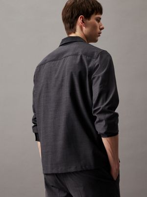 iron gate boxy wool melange shirt for men calvin klein