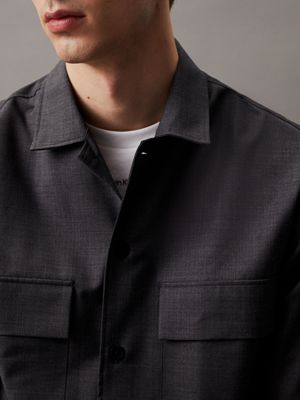 iron gate boxy wool melange shirt for men calvin klein