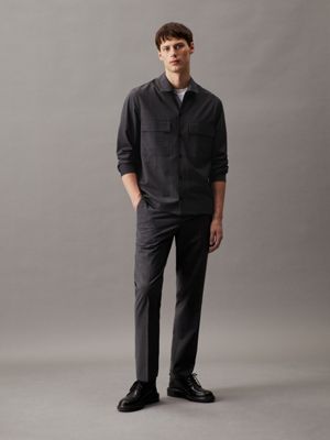 iron gate boxy wool melange shirt for men calvin klein