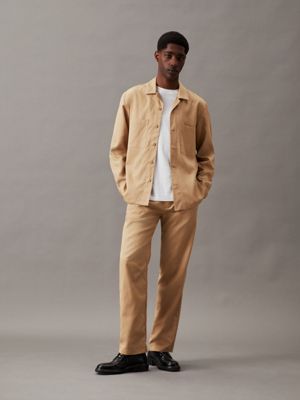 travertine relaxed piece dyed trousers for men calvin klein