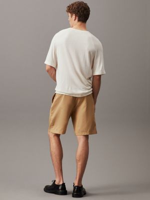 travertine relaxed lyocell blend shorts for men calvin klein