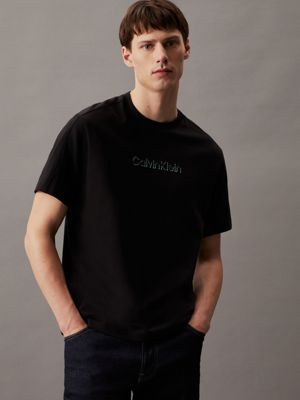 black logo t-shirt for men calvin klein