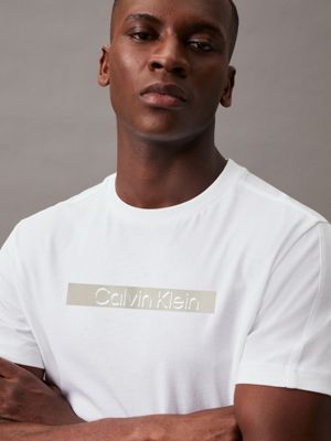 bright white logo t-shirt for men calvin klein