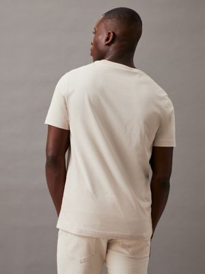 stony beige logo t-shirt for men calvin klein