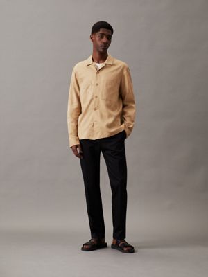 travertine boxy lyocell shirt for men calvin klein